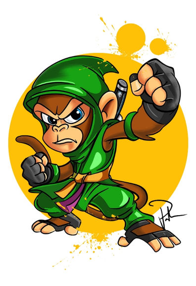 Cartoon Ninja Monkey by Matthew R. Paden