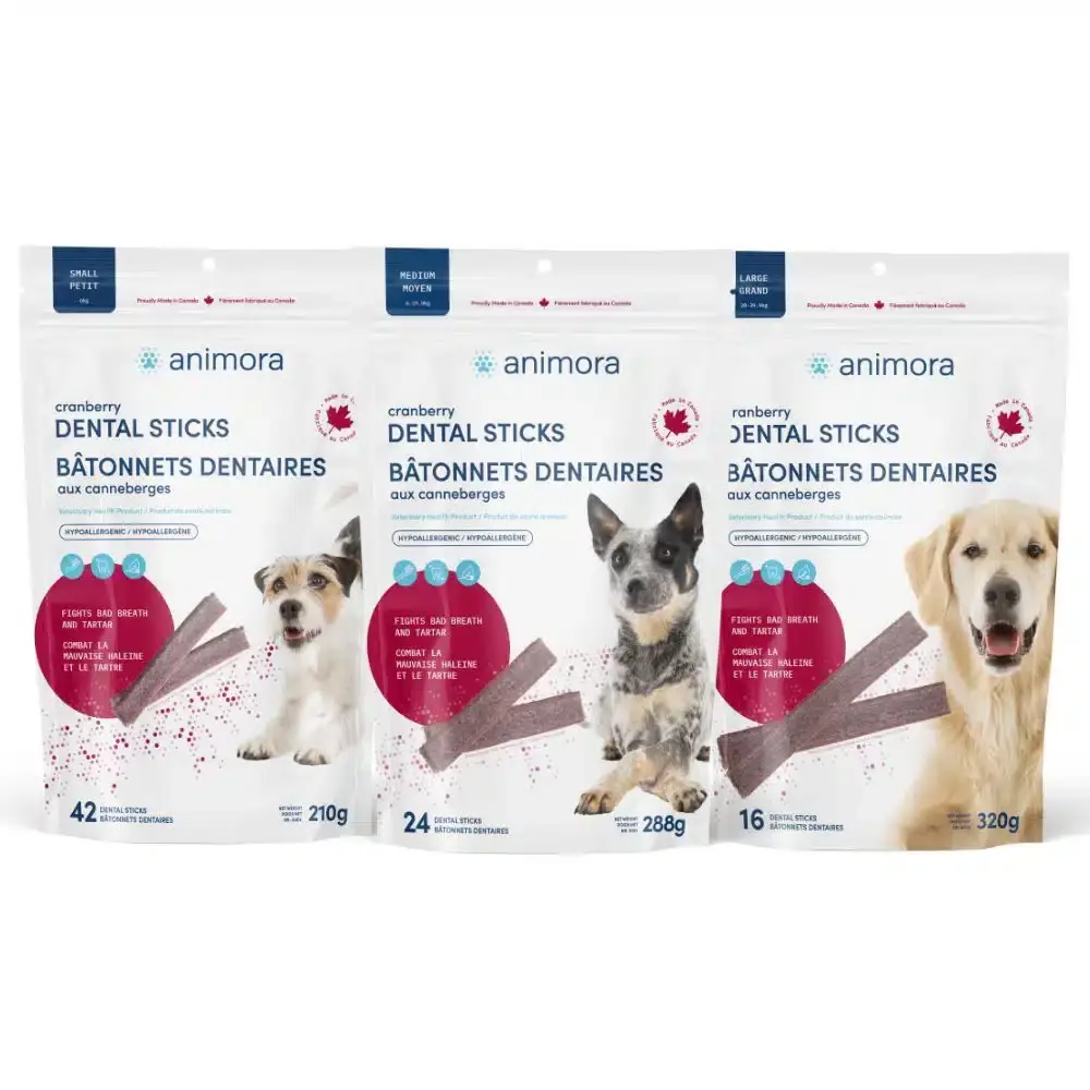 Animora -Bâtonnets dentaires aux canneberges