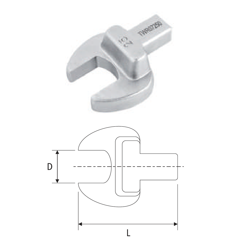 PONTEIRA COM ENCAIXE SEXTAVADO PARA DISPOSITIVO DE APERTO - TWR07