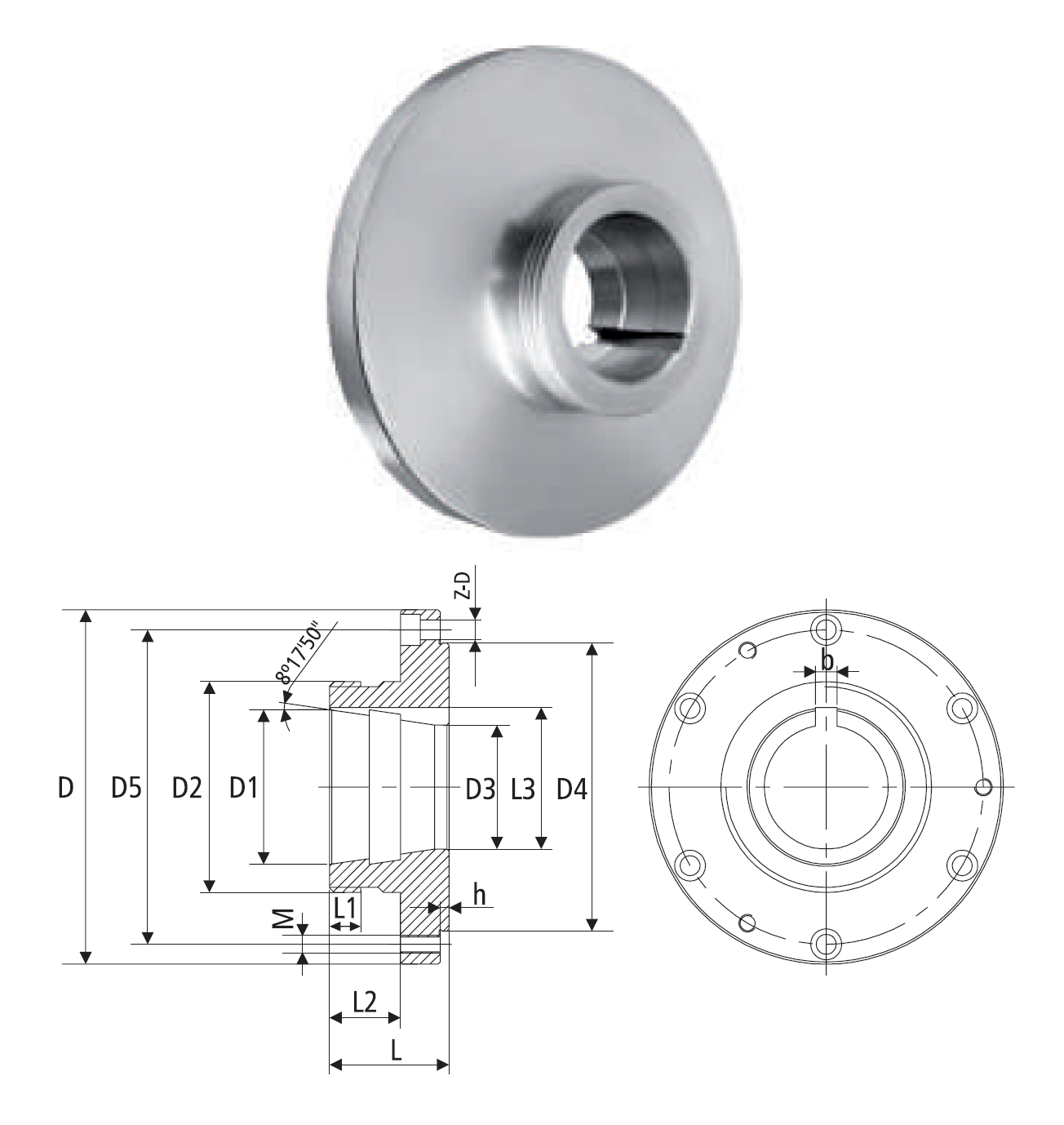 FLANGE CONE LONGO PARA PLACAS UNIVERSAIS E INDEPENDENTES