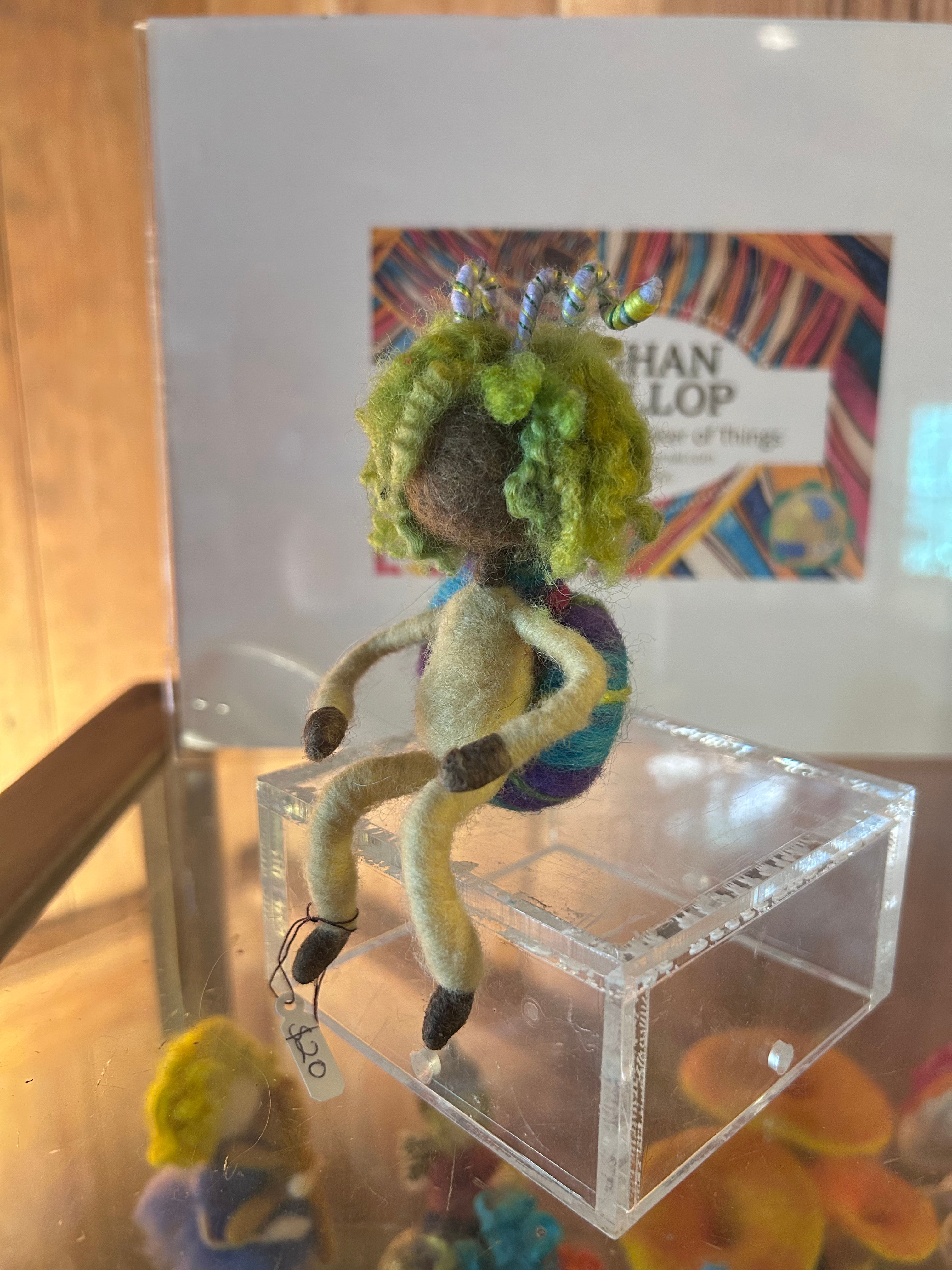 Green & Purple Snail Shell Needle Felt Creature