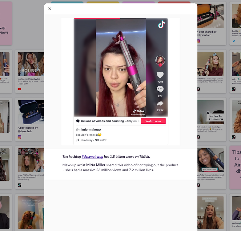 Social buzz around the Dyson Airwrap