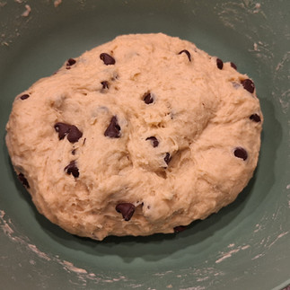 Fold chocolate chips.