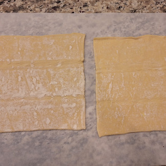 2 Puff pastry sheets on parchment paper