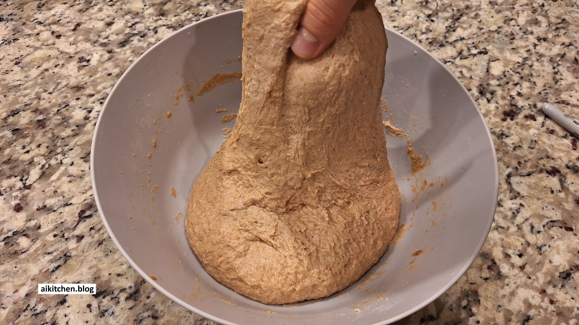 Start stretch and fold (bulk fermentation).