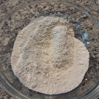 Salt and flour in bowl mixed