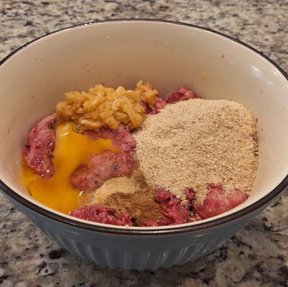 Mix meatball ingredients.