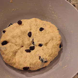 Fold in cranberries.