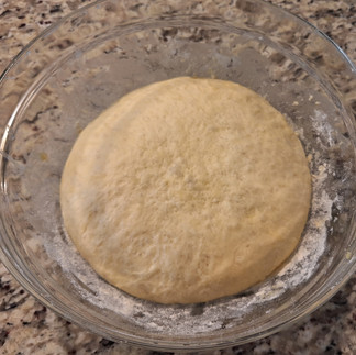 Ball of dough, risen