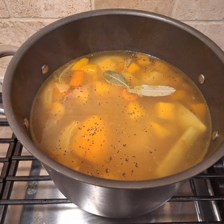 Bring the soup to a boil, then reduce the heat to low. Cover and simmer for 1.5 to 2 hours, stirring occasionally.