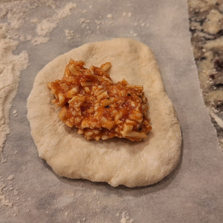 Place one tbsp filling in the center.