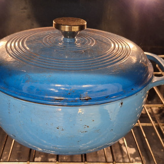 Preheat oven with Dutch oven.