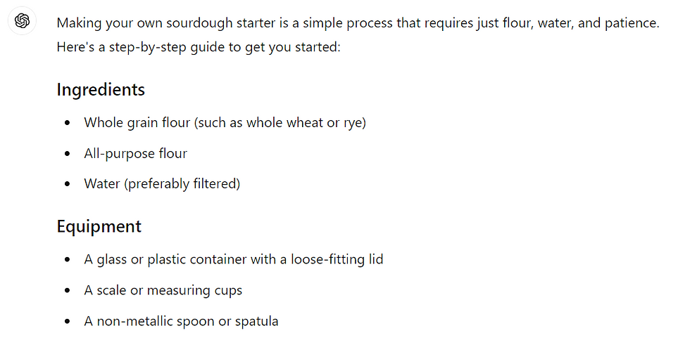 Making your own sourdough starter is a simple process that requires just flour, water, and patience. Here's a step-by-step guide to get you started: Ingredients Whole grain flour (such as whole wheat or rye) All-purpose flour Water (preferably filtered) Equipment A glass or plastic container with a loose-fitting lid A scale or measuring cups A non-metallic spoon or spatula