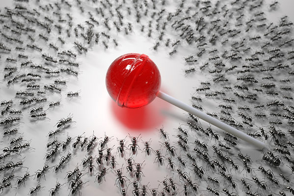 Ants attracted to lollipop, Design Attracts, gets Noticed, Marketing Power, Strong Visual Images, product design, Industrial design, Future Value Design, newcastle NSW, Australia