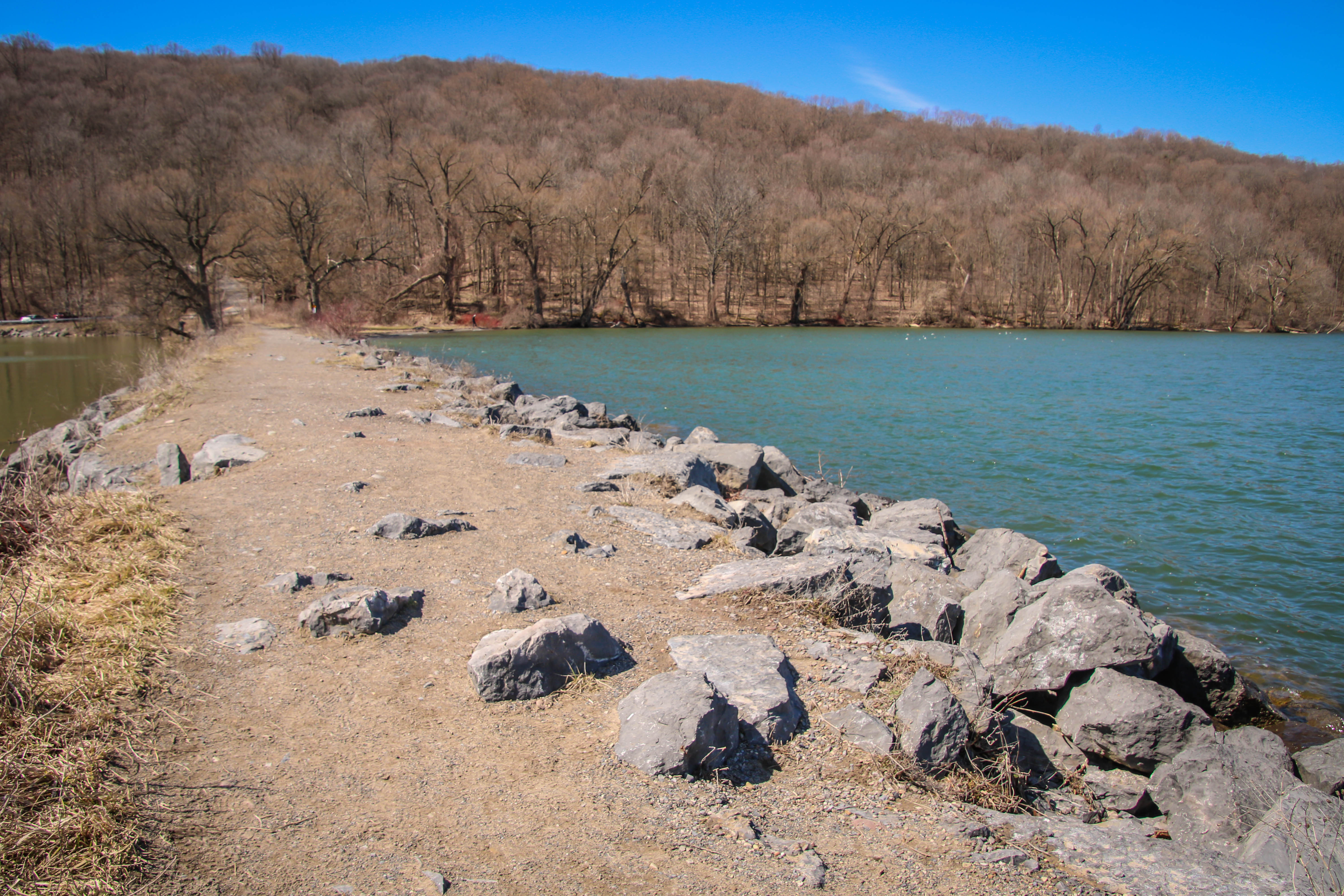 View back to shore at The Causeway