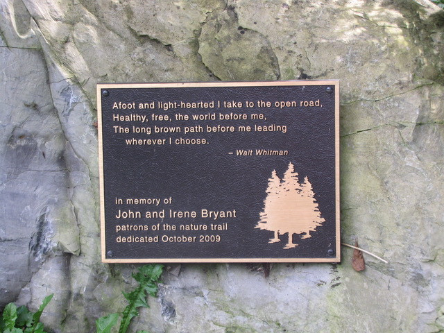 Walt Whitman quote on sign