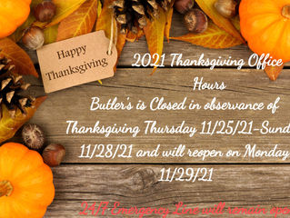 From Butler's families to yours have a safe and Happy Thanksgiving!