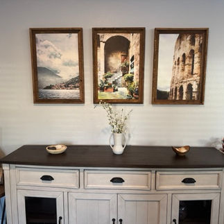 Framed art from Italy on wall