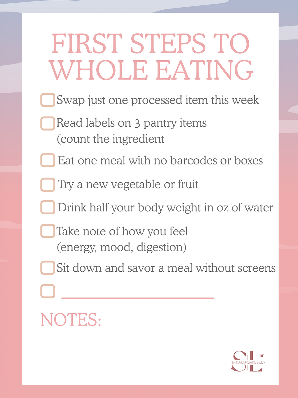 whole eating checklist
