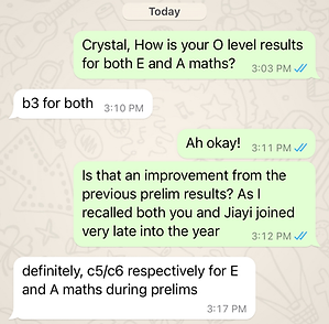 O level Math Tuition Testimonial