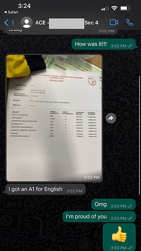 Secondary English Testimonial - A1 for English
