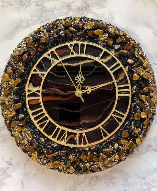 Brown Resin Wall Clock