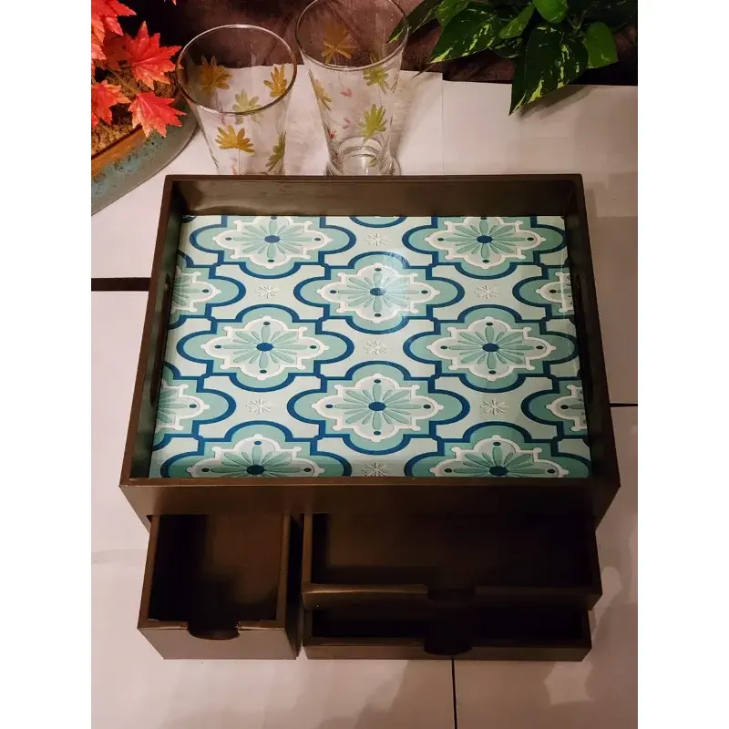 Versatile 3-Drawer Wooden Tray