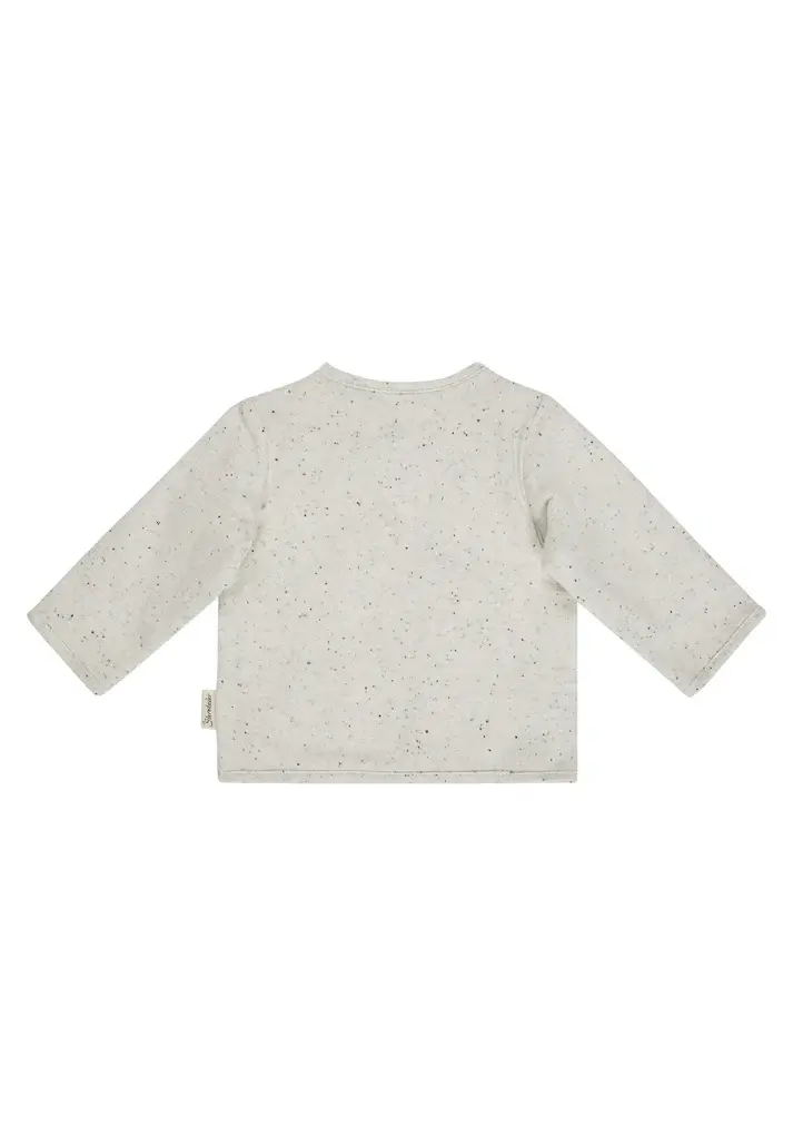 Wickeljacke Baby mit Farbsprenkel in Beige mit Schaf-Stickmotiv