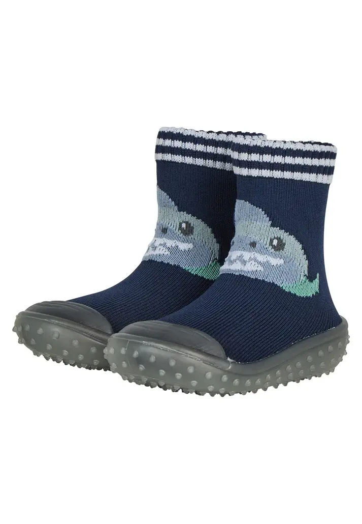 Adventure-Socken mit buntem Hai und Anti-Rutsch-Sohle