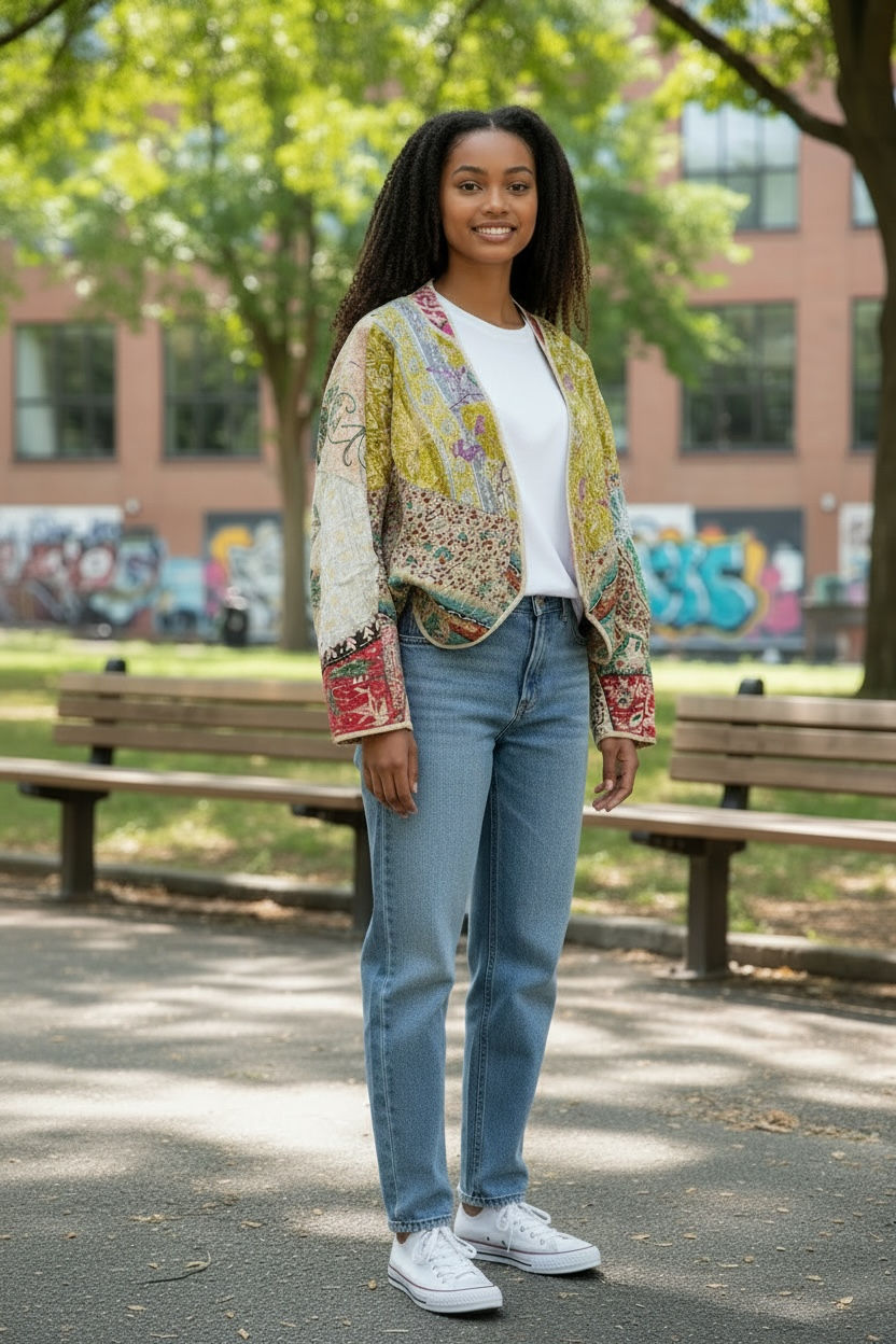 Miniatura: Chaqueta reversible inspiración India