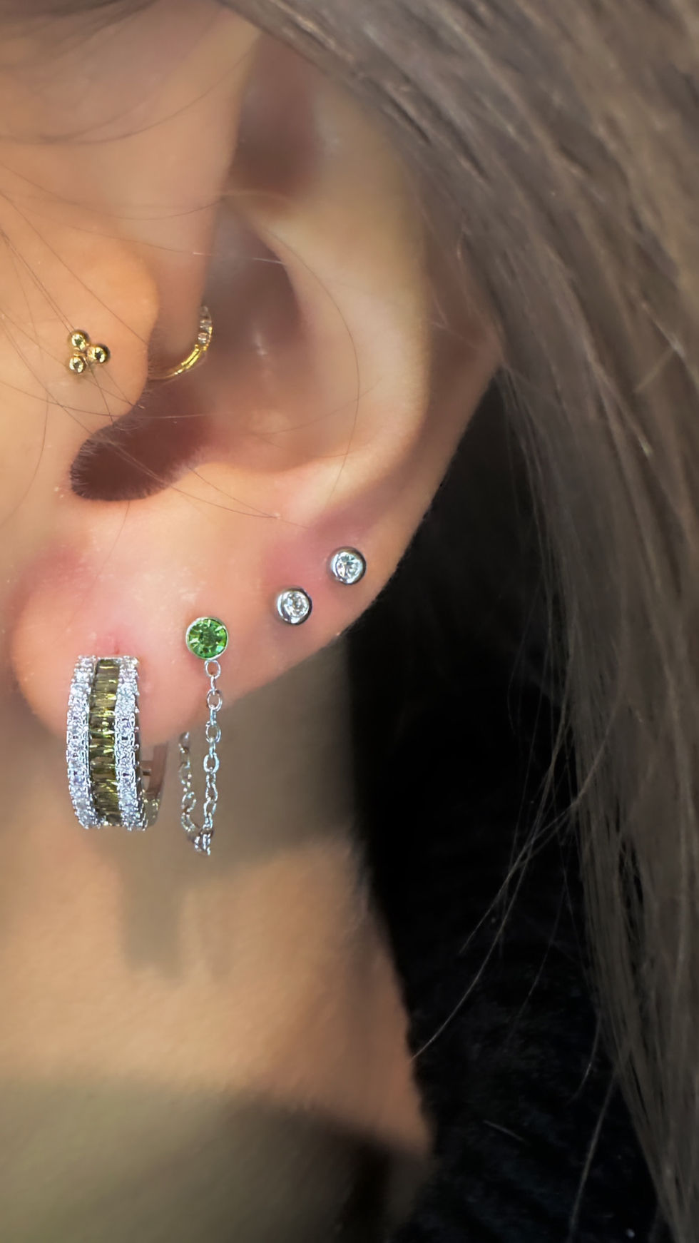 Miniature : Boucle en zircons colorés -KATE- 