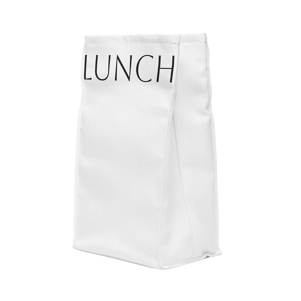 Thumbnail: Lunch Bag — Minimalist Black Text Polyester Lunch Tote