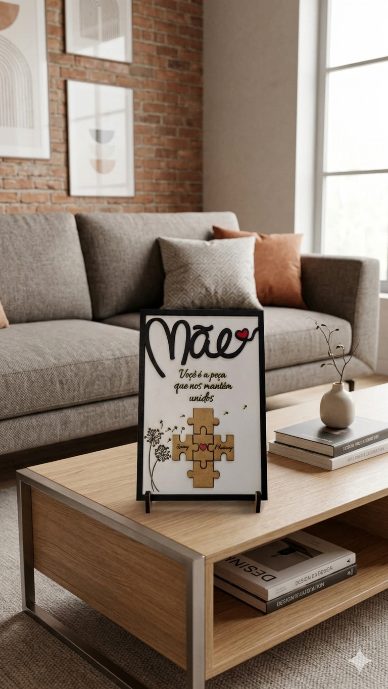 Quadro Decorativo de Mesa Mdf Mãe