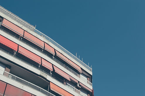 Building with Red Awnings
