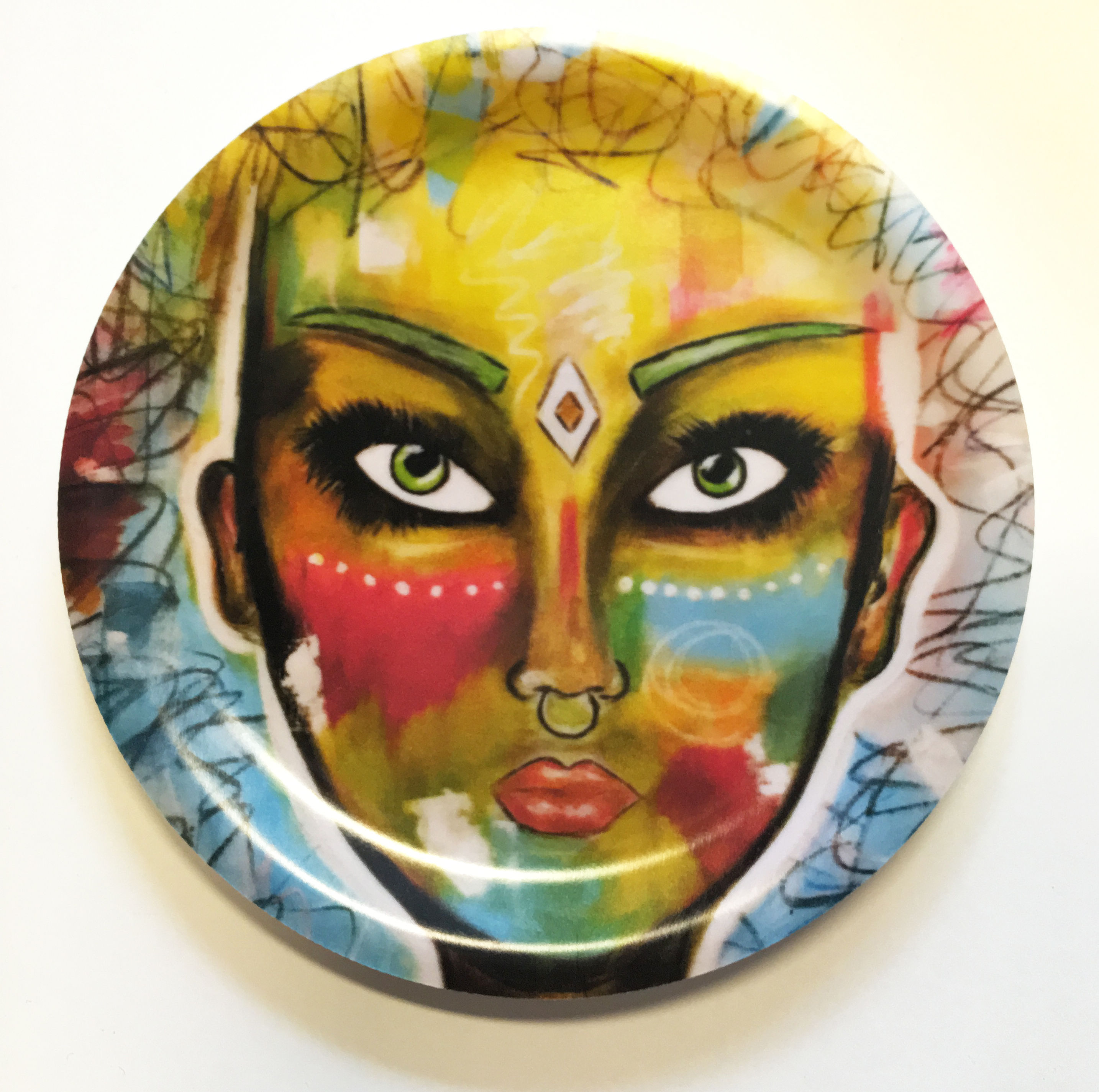 Glasunderlägg Yellow Warrior 2-pack