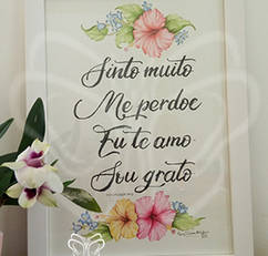 Quadro Floral aquarela 003 Ho Oponopono Maria Teresa Baldani Terapeuta Floral e Integrativ