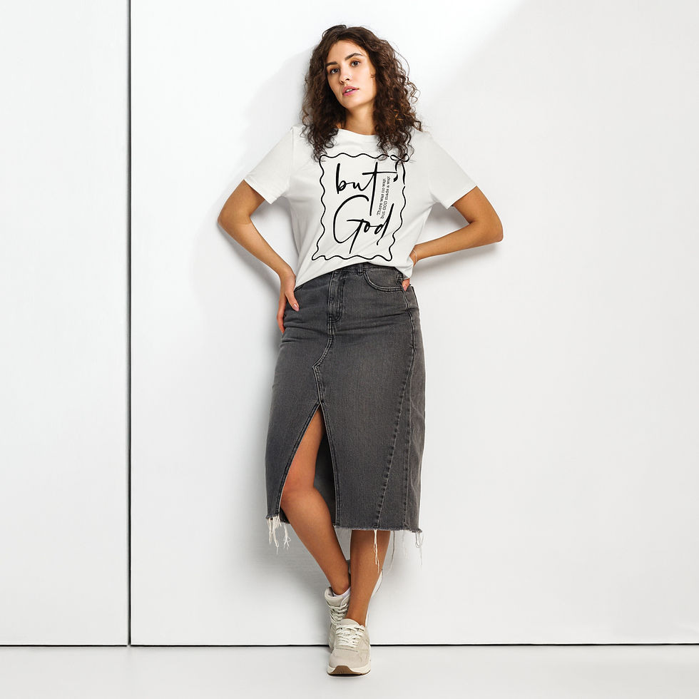 Thumbnail: But God Women’s organic ribbed neck t-shirt