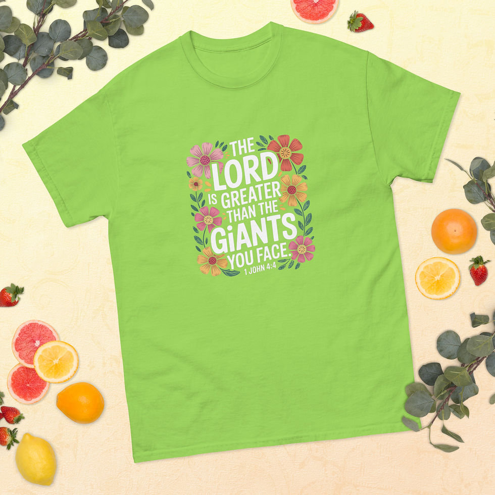 Thumbnail: "The Lord Is Greater Than the Giants You Face" Unisex Tee
