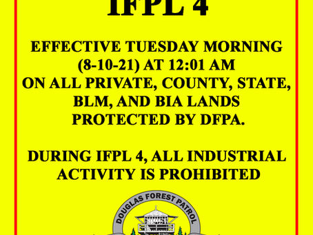 INDUSTRIL FIRE PRECAUTION LEVEL 4 - Effective 8-10-2021