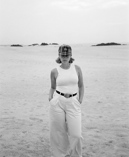 Black and white film photograph of Grace Campbell, the photographer.