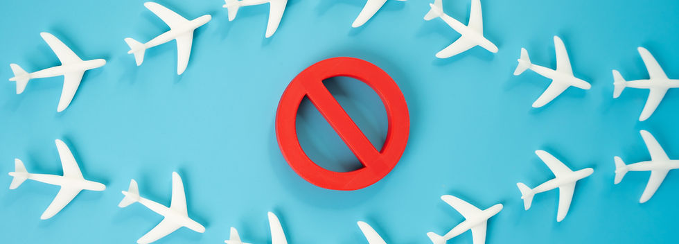 Passenger planes fly around the restricted area Circumventing flight restrictions and emba