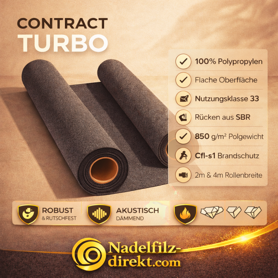Contract Turbo | Nadelfilz Rollenware | 2m & 4m Breite
