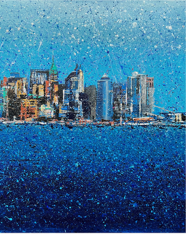 Manhattan Symphony, Acrylic on Line Canvas, 20in x 16in, 50cm x 40cm, $2,200.png