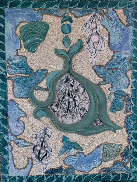 Open to life 25" x 32" x 4" sculpture, ink drawing, suminagashi, various texturing and print technique.jpg