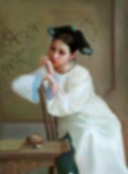 oil painting_Playing chess_2019_23.6in