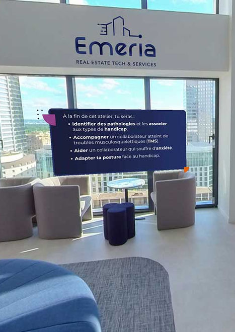 Intervenante virtuelle présentant les bonnes pratiques d’inclusion dans l’expérience VR French Flair pour Emeria