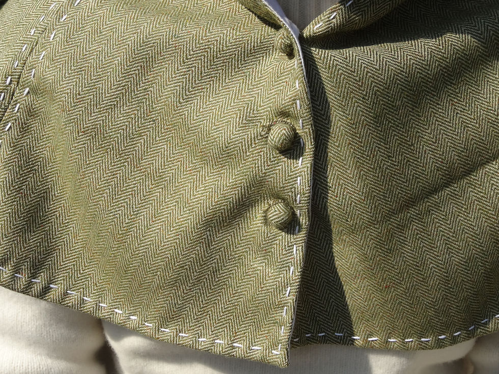 Thumbnail: 100% Wool Herringbone  Medieval Handmade Hoodie