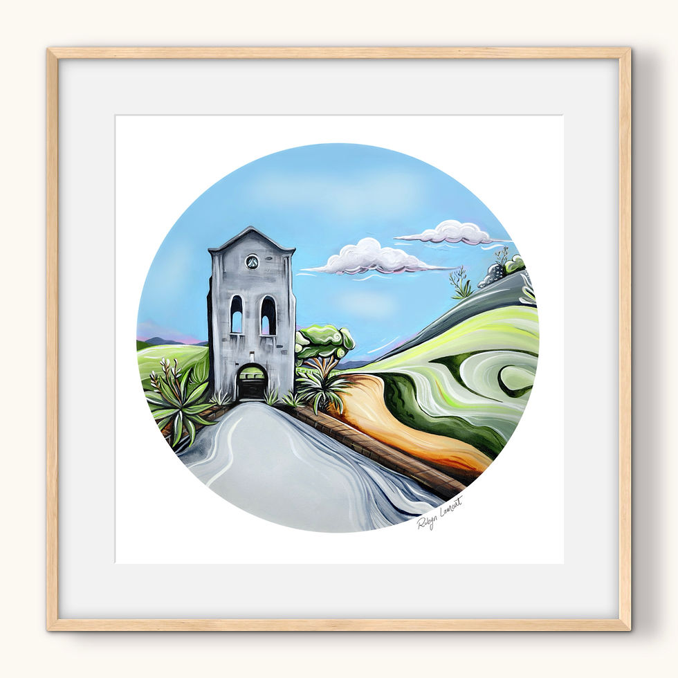 Thumbnail: Cornish Pumphouse Waihi |   Art Print