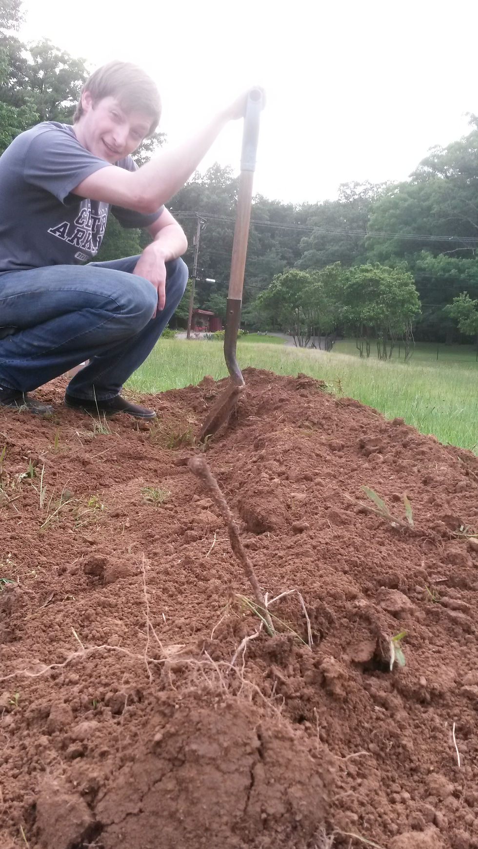 Cameron Fills in a Hugel Bed