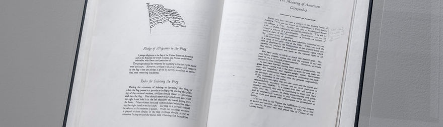 book open with differently shaped paragraphs